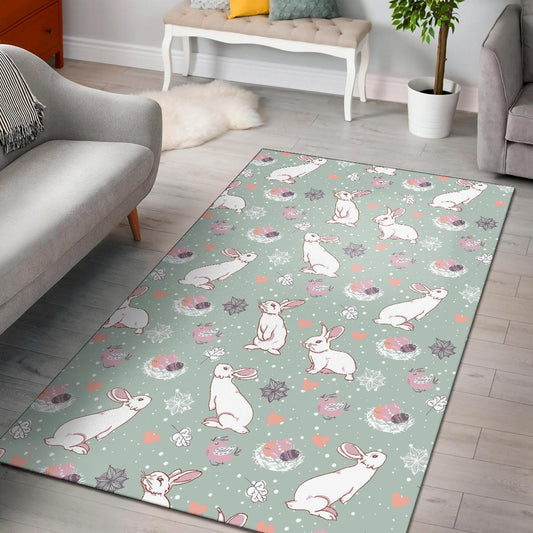 Rabbit Pattern Print Design RB011 Area Rugs