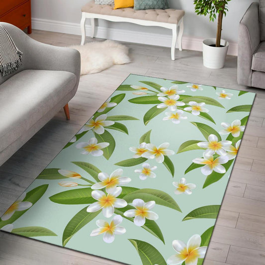 Yellow Plumeria Pattern Print Design PM024 Area Rugs