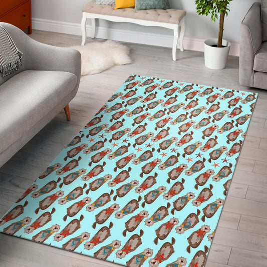 Otter Pattern Background Area Rug