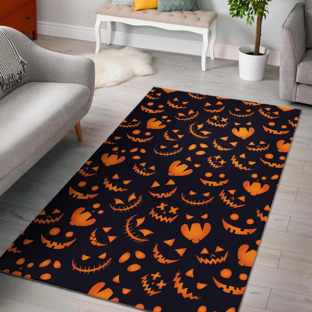 Halloween pattern Pumpkin background Area Rug