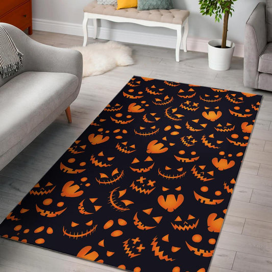 Halloween pattern Pumpkin background Area Rug