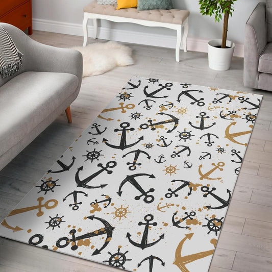 Anchors Rudders pattern Area Rug