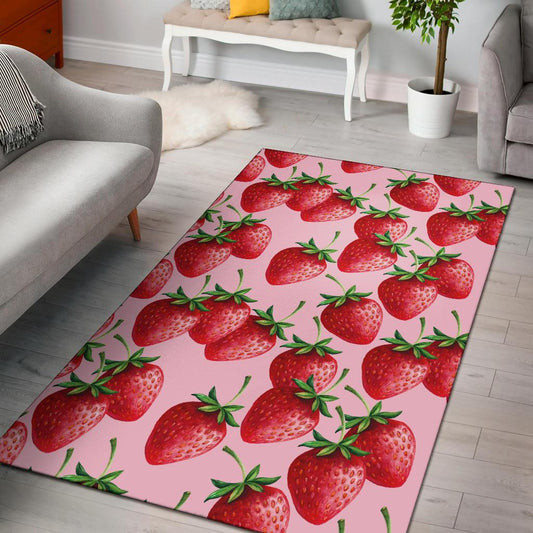 Strawberry Pattern Print Design SB03 Area Rugs