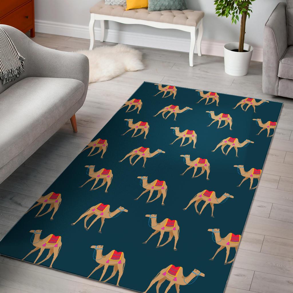 Camel pattern blue blackground Area Rug