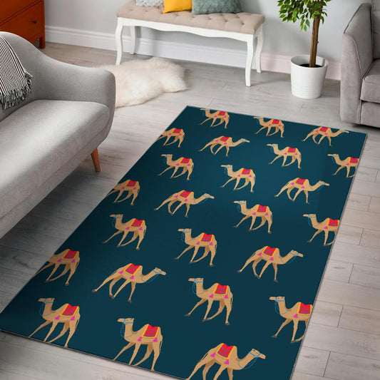 Camel pattern blue blackground Area Rug
