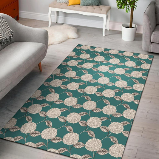 Hydrangea Pattern Print Design HD03 Area Rugs