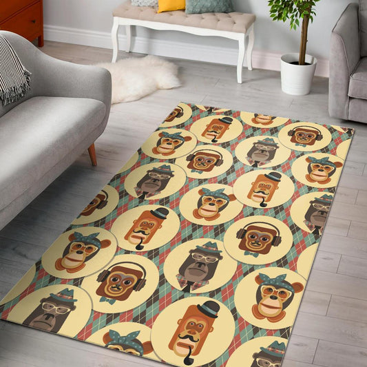 Monkey Pattern Area Rug