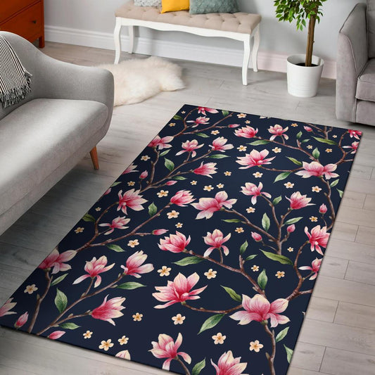Magnolia Pattern Print Design MAG09 Area Rugs