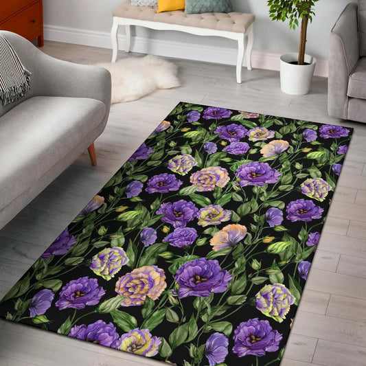 Lisianthus Pattern Print Design LT02 Area Rugs