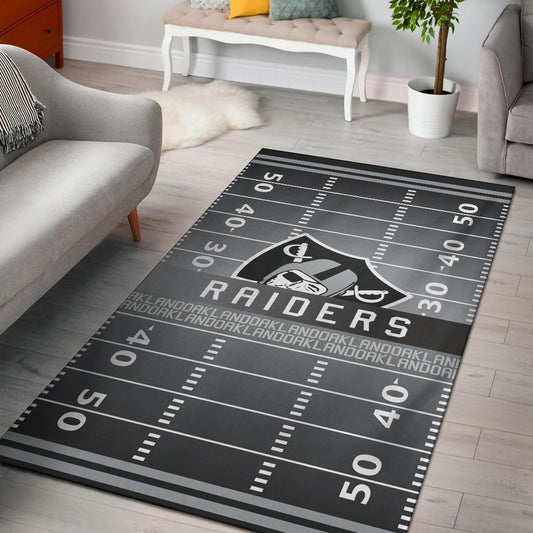 Raiders Football Field Area Rug