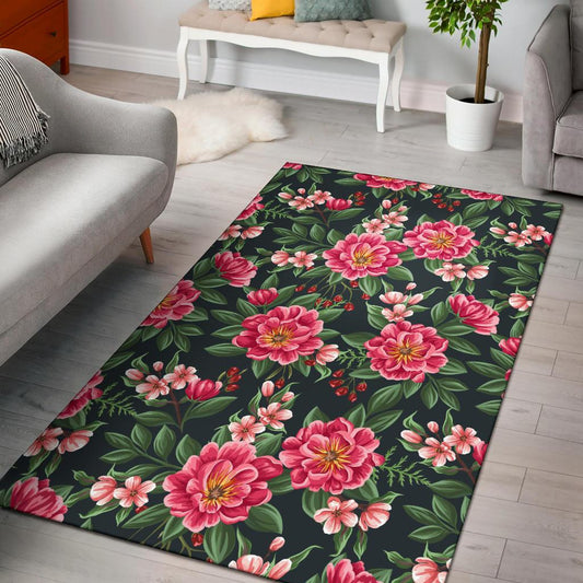 Summer Floral Pattern Print Design SF06 Area Rugs