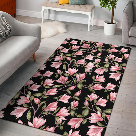 Magnolia Pattern Print Design MAG03 Area Rugs