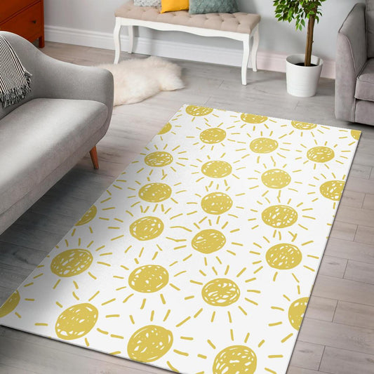 hand drawn sun pattern Area Rug
