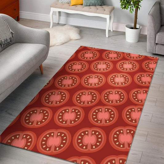 Sliced Tomato Pattern Area Rug