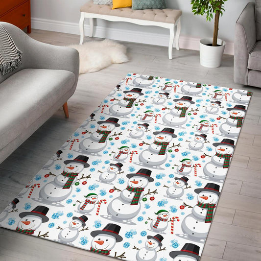 Snowman Pattern Background Area Rug