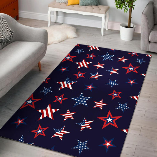 USA Star Pattern Theme Area Rug