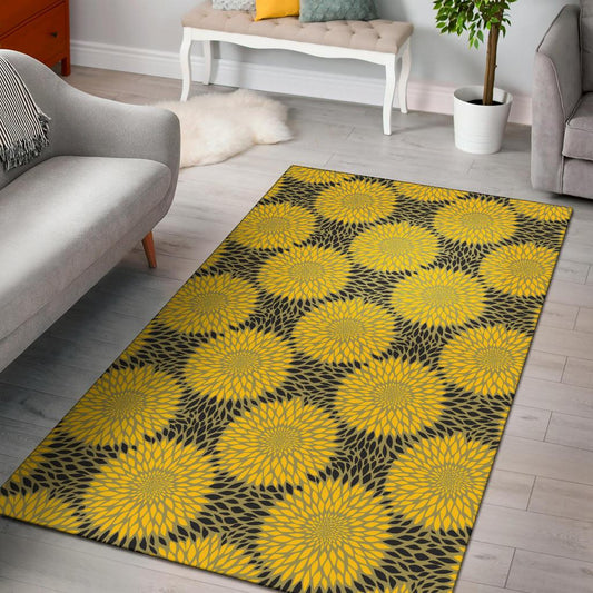 Sunflower Pattern Print Design SF06 Area Rugs