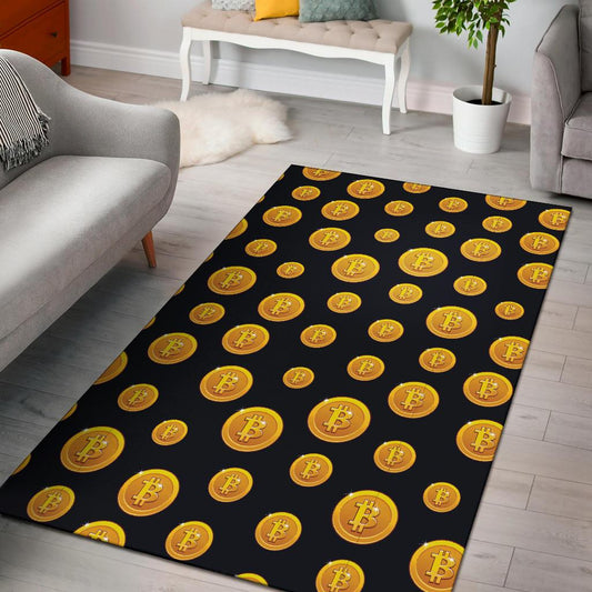 Bitcoin Pattern Print Design DO04 Area Rugs