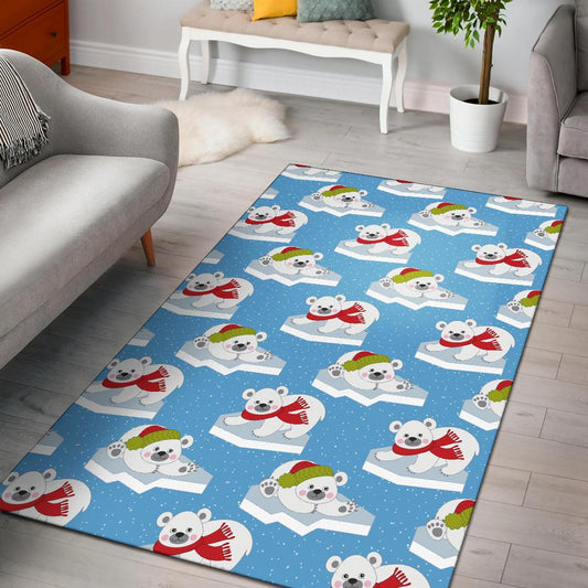 Polar Bear Pattern Print Design PB06 Area Rugs