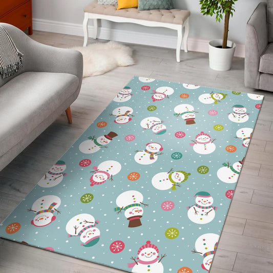 Cute snowman snowflake pattern Area Rug
