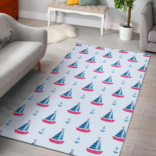 Sailboat anchor pattern Area Rug