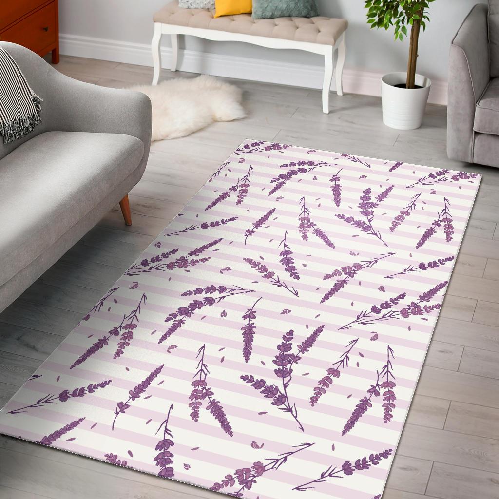 Lavender Pattern Stripe Background Area Rug