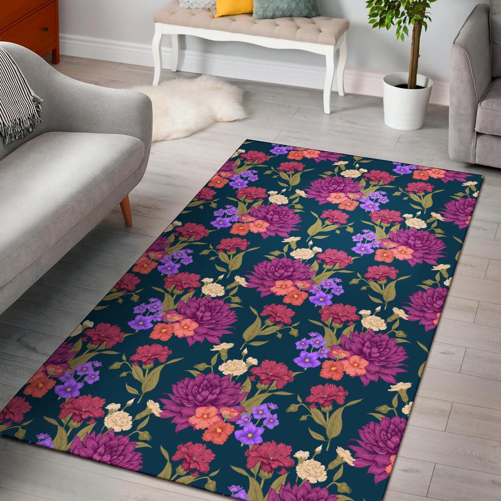 Dahlia Pattern Print Design DH01 Area Rugs