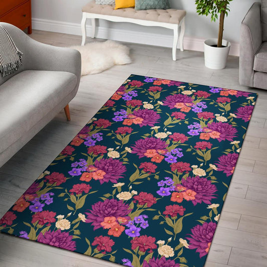 Dahlia Pattern Print Design DH01 Area Rugs