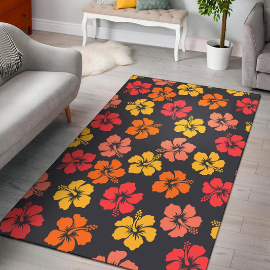 Hibiscus Pattern Print Design HB024 Area Rugs