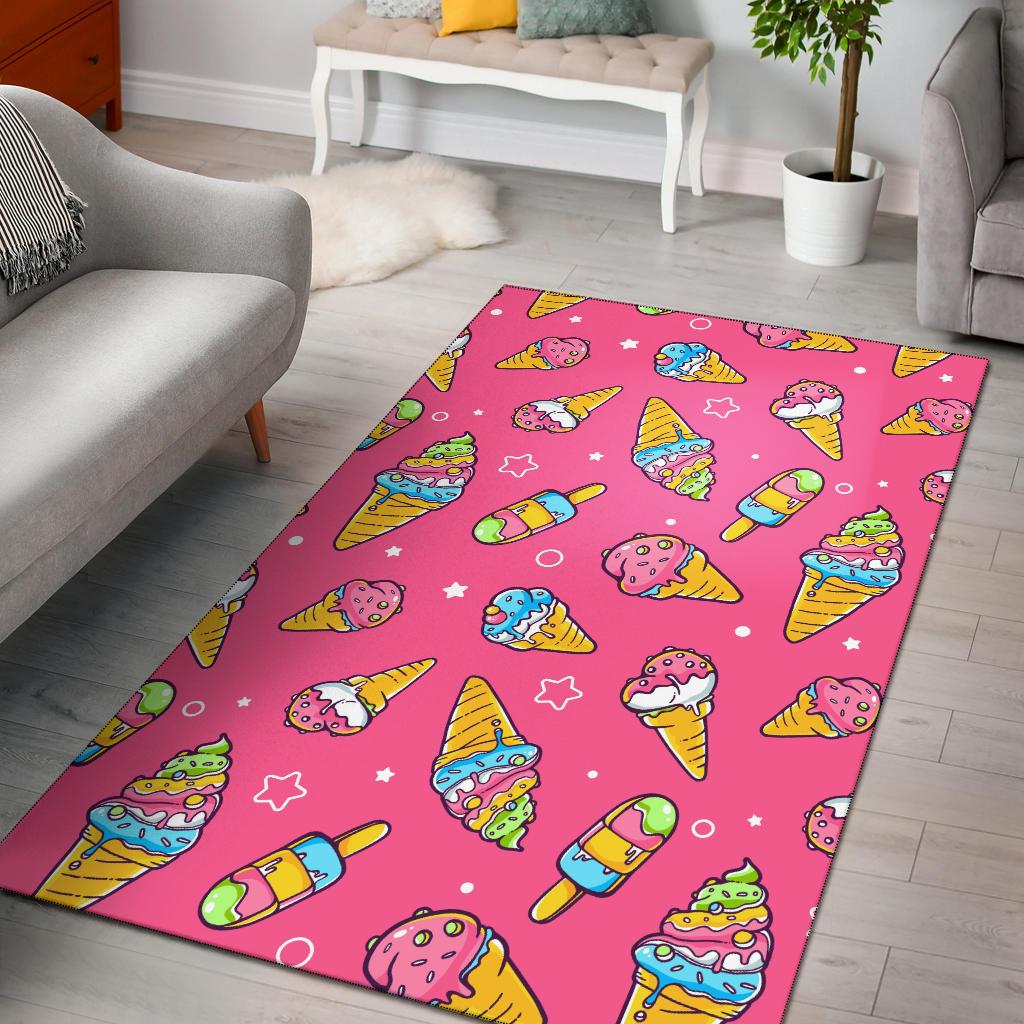 Ice Cream Pattern Print Design IC04 Area Rugs