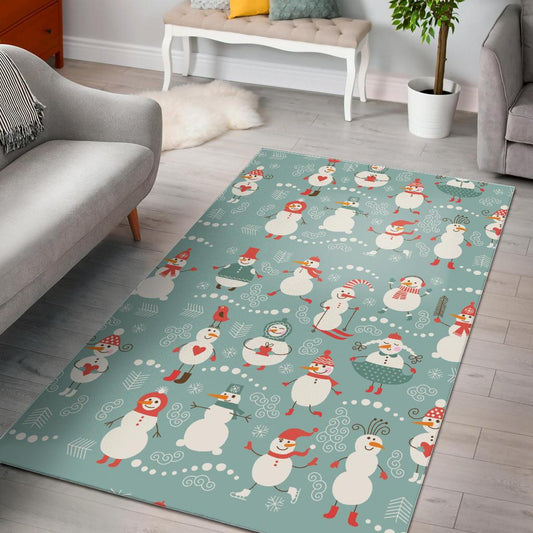Cute snowman pattern Area Rug