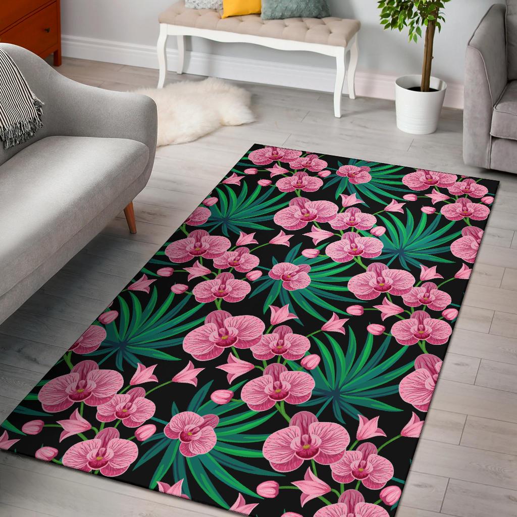 Orchid Pink Pattern Print Design OR06 Area Rugs