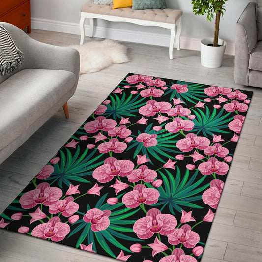 Orchid Pink Pattern Print Design OR06 Area Rugs