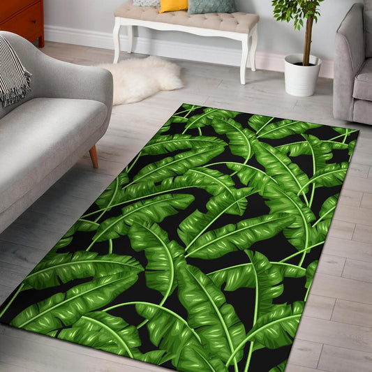 Banana Leaf Pattern Print Design BL01 Area Rugs