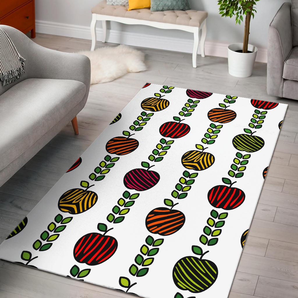 colorful apples leave zebra stripe Area Rug