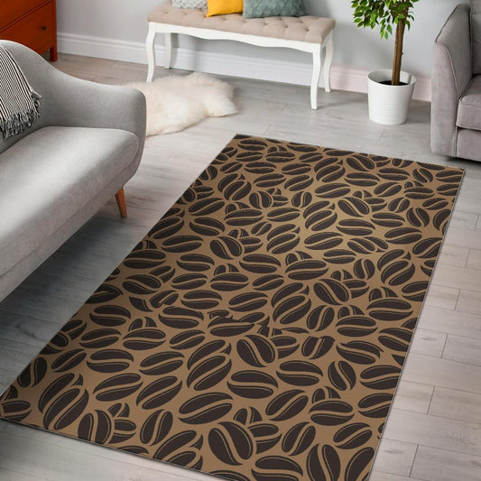 Coffee bean on brown background Area Rug