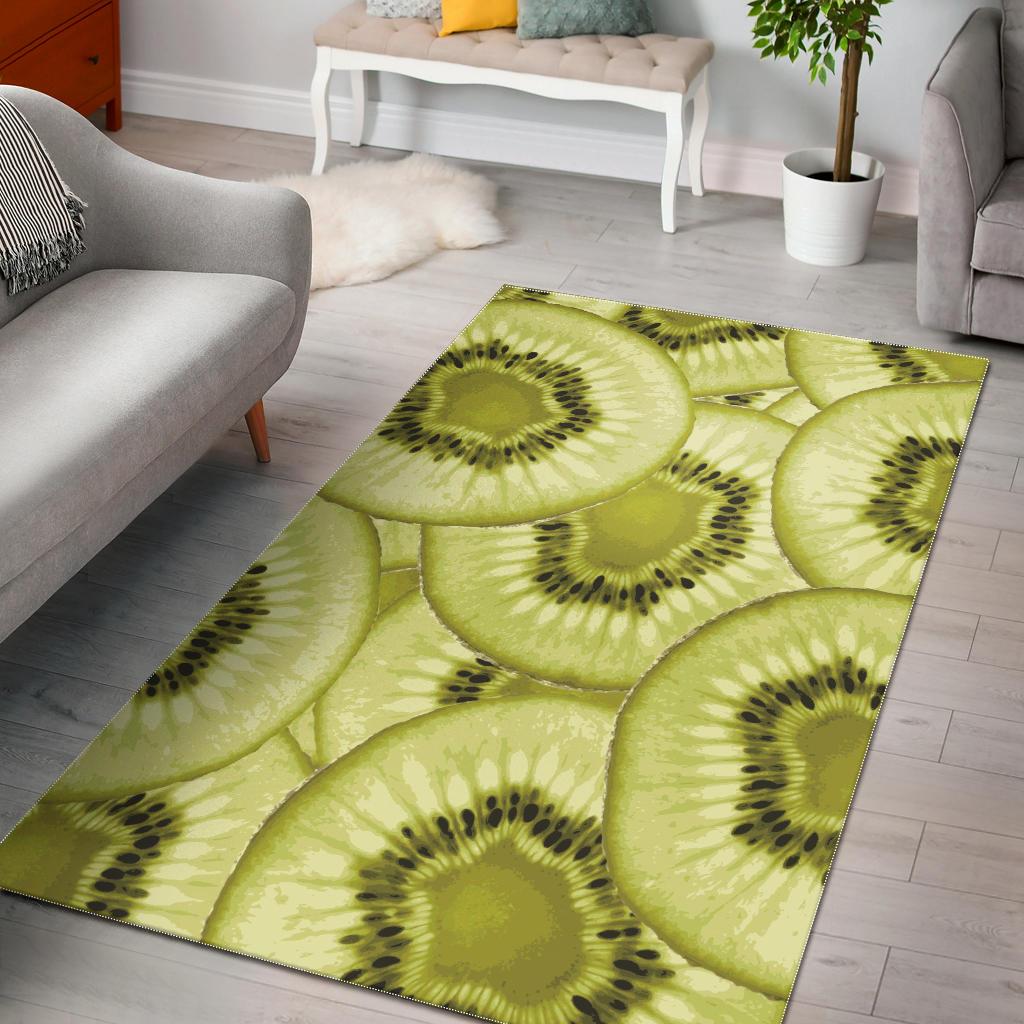 Sliced kiwi pattern Area Rug
