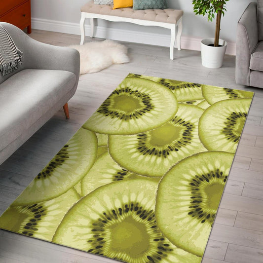 Sliced kiwi pattern Area Rug