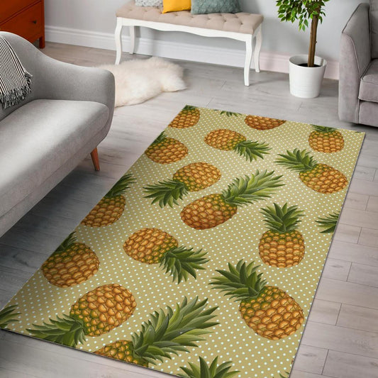 Pineapple Pattern Pokka Dot Background Area Rug
