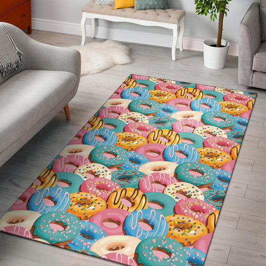 Donut Pattern Print Design DN01 Area Rugs