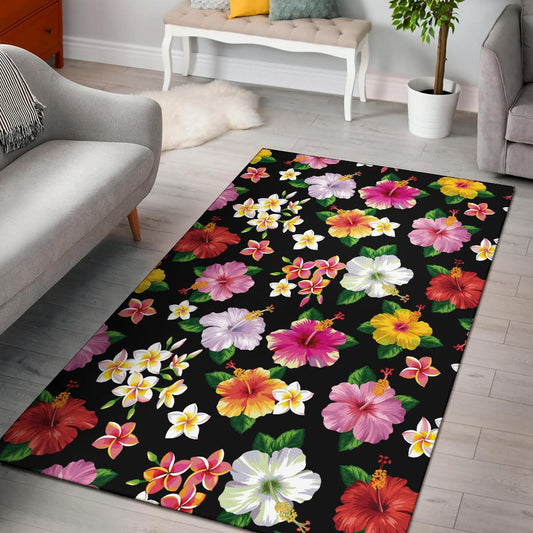 Hibiscus Pattern Print Design HB025 Area Rugs
