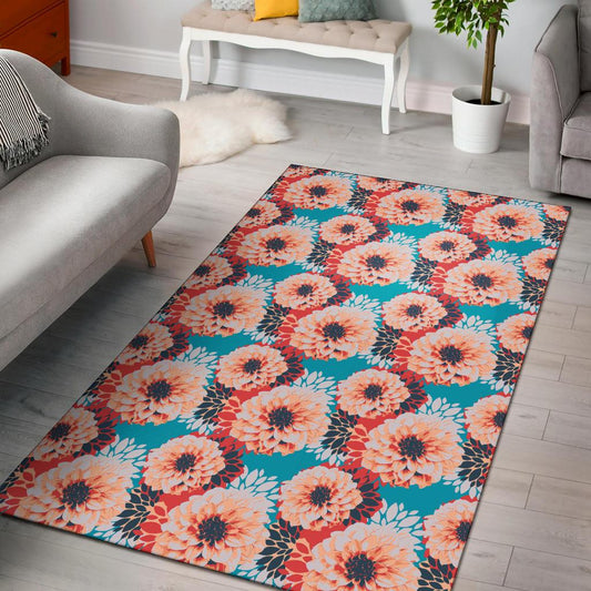 Dahlia Pattern Print Design DH05 Area Rugs