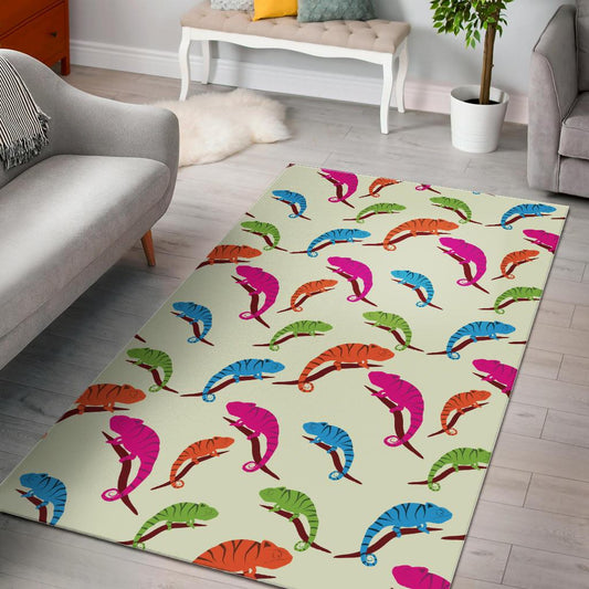 Colorful Chameleon lizard pattern Area Rug