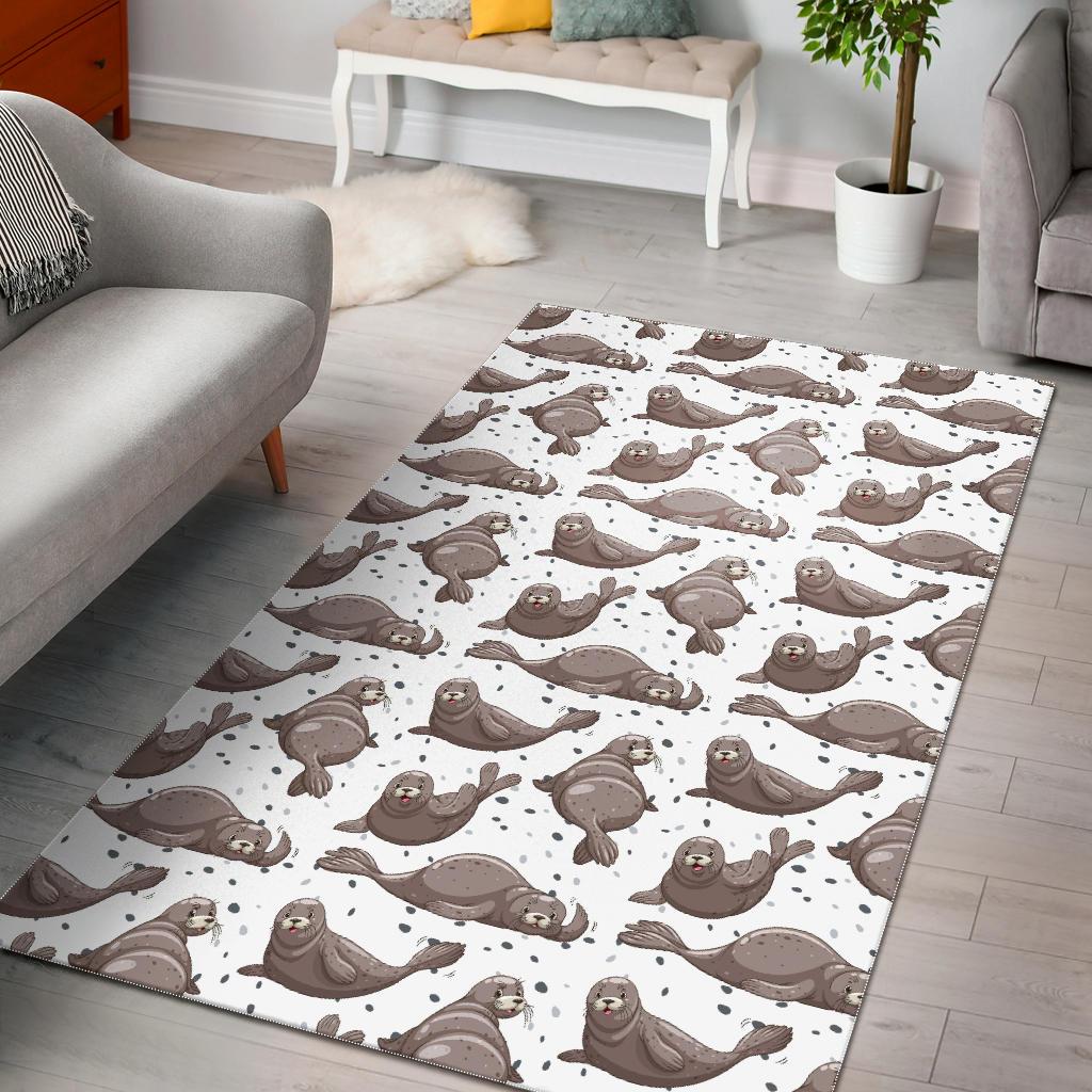 Sea Lion Pattern. Background Area Rug