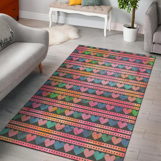 Heart Pattern Print Design HE010 Area Rugs