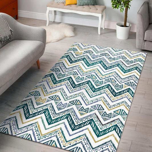 zigzag  chevron paint design pattern Area Rug