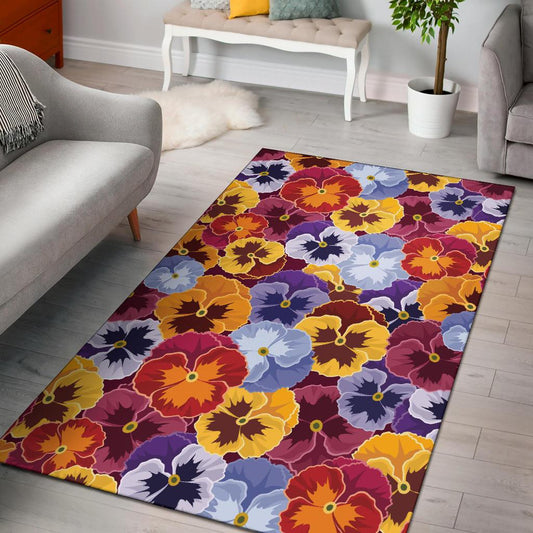 Pansy Pattern Print Design PS01 Area Rugs