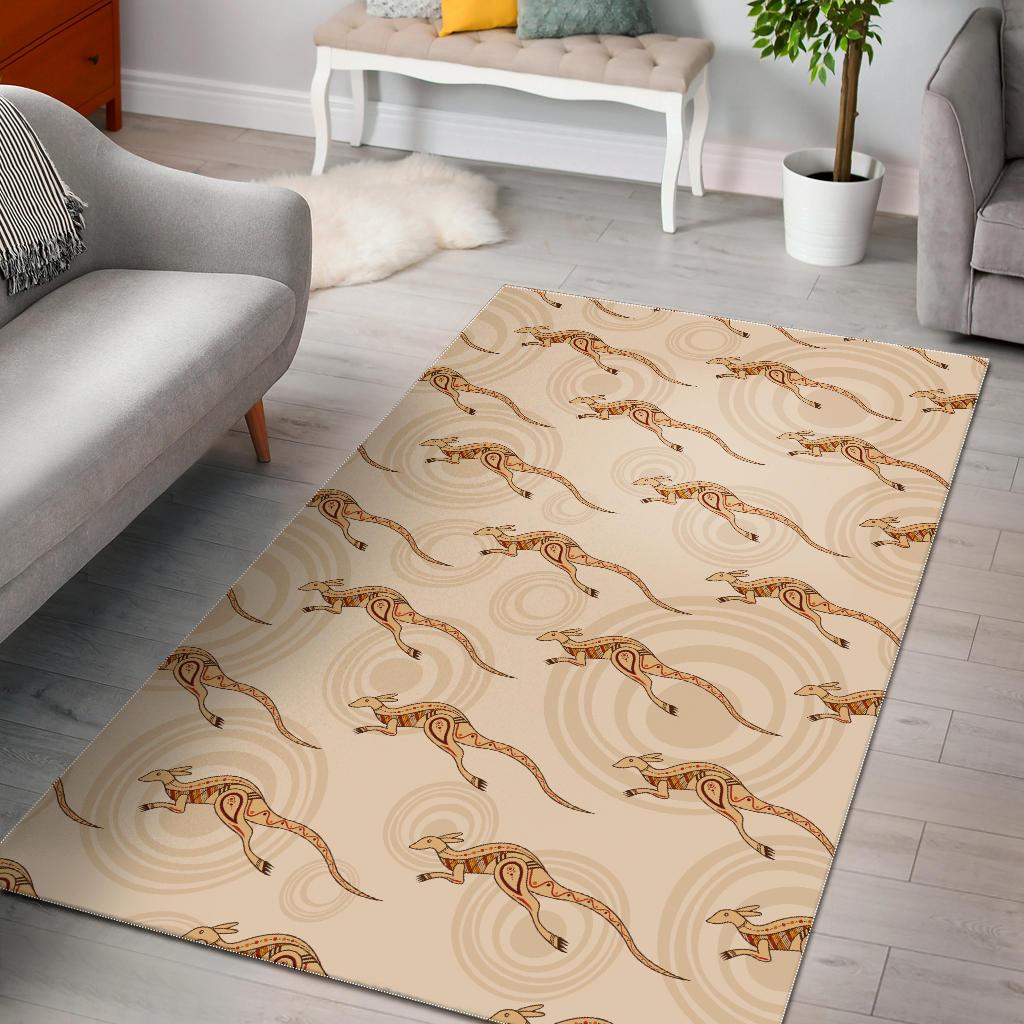 Kangaroo Aboriginal Pattern Background Area Rug