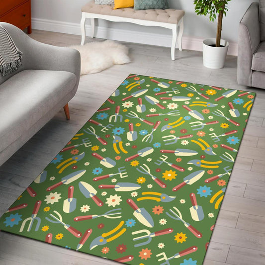Gardening Pattern Print Design G06 Area Rugs