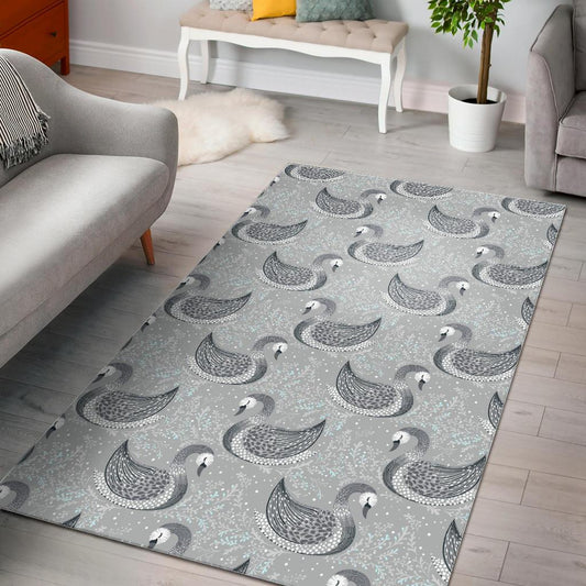 Swan Gray Pattern Area Rug